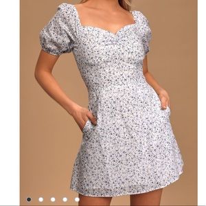 Lucca Couture blue floral mini dress NWOT